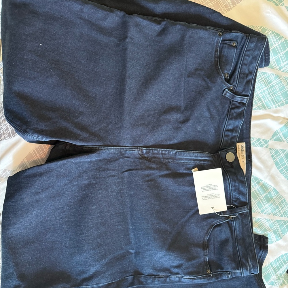 Asos Curve Dark Blue Denim Skinny Jeans